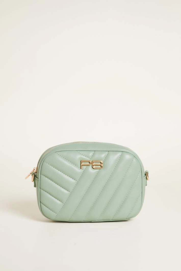 Small coated fabric crossbody bag - GREEN