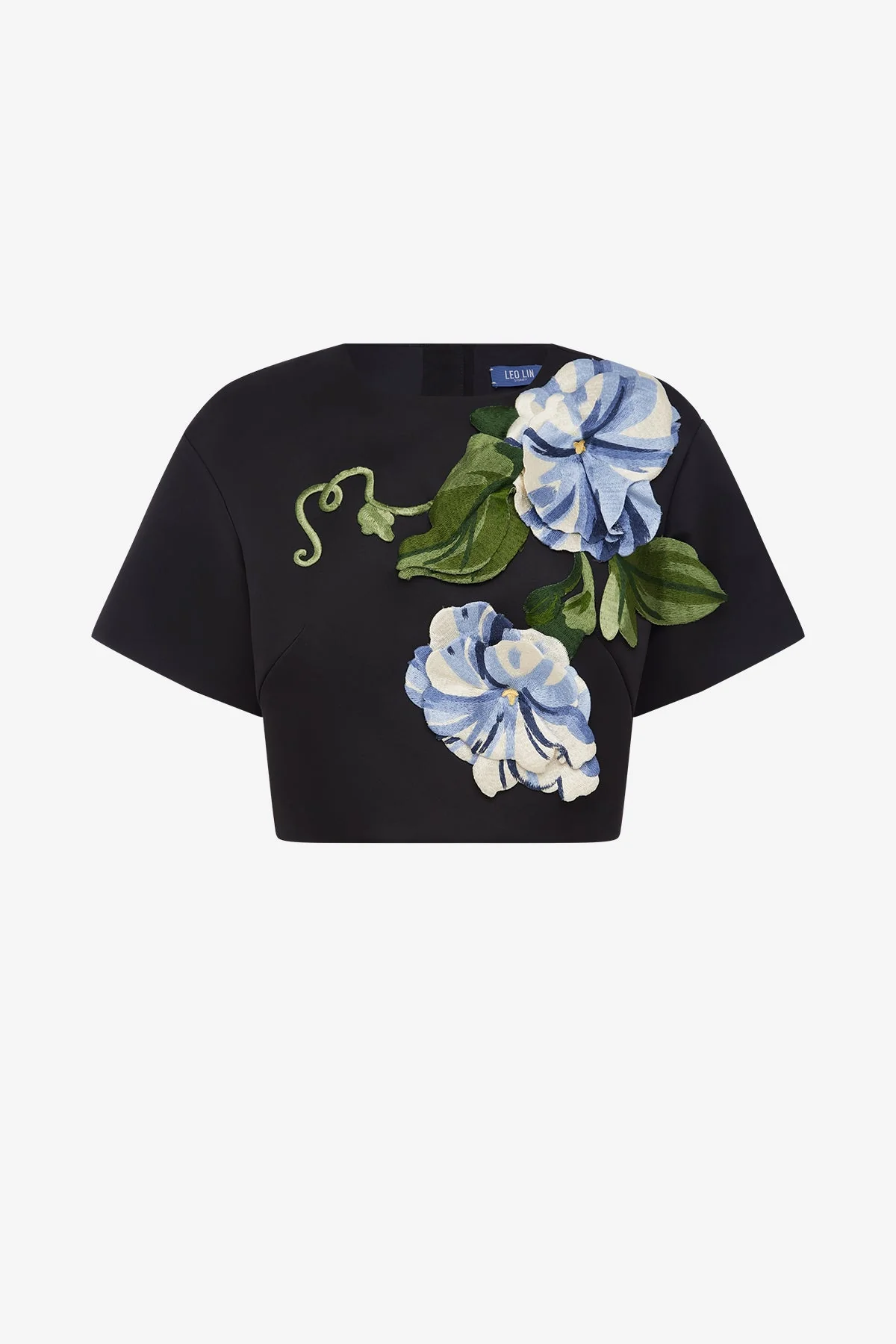 Indie Sleeve Top - Vine Print in Ebony
