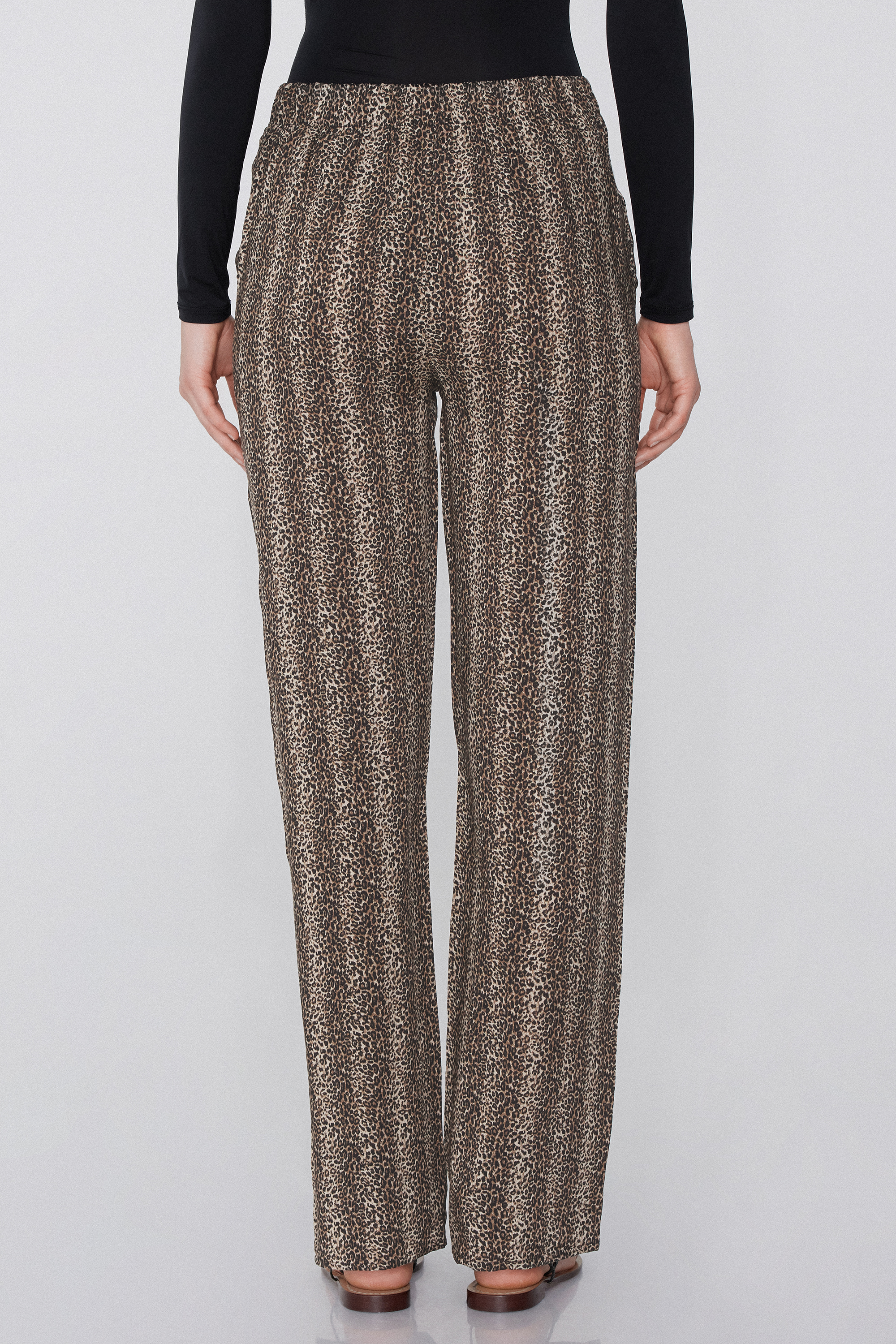 Viscose Canvas Straight-Cut Trousers