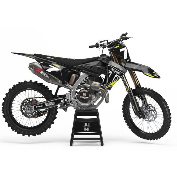 Kit déco RiderUnik SHAD - Noir / JauneTRIUMPH 450 TF 450-E - 2025 - 2026Ref : RU2658 / TRI-SHAD-4