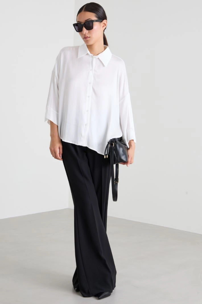 Fluid satin shirt - WHITE