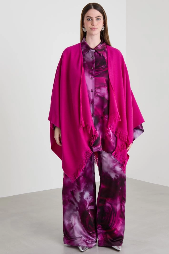 Wool cape - FUCHSIA