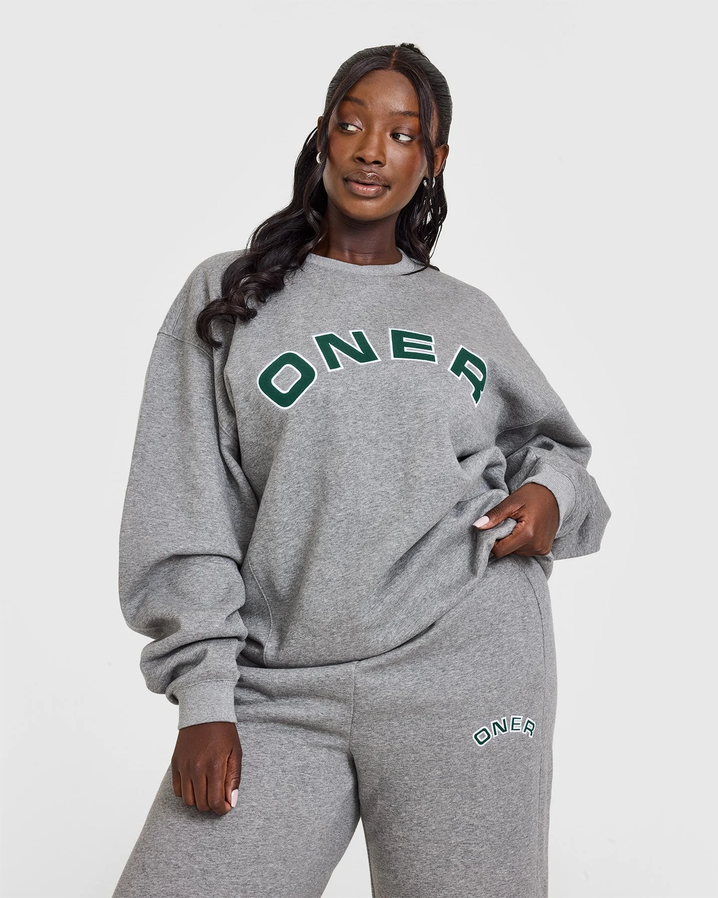 Foundations Oversized Graphic Sweatshirt | Charcoal Marl