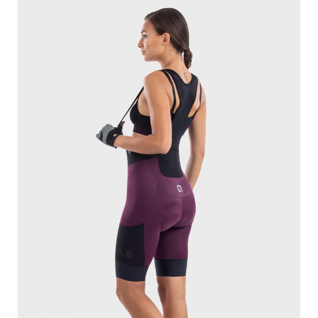 Alé OFF ROAD - GRAVEL Stones Cargo Bibshorts Women - prune