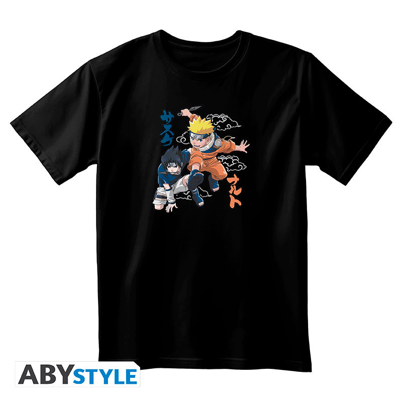 NARUTO Tshirt unisex black Naruto & Sasuke