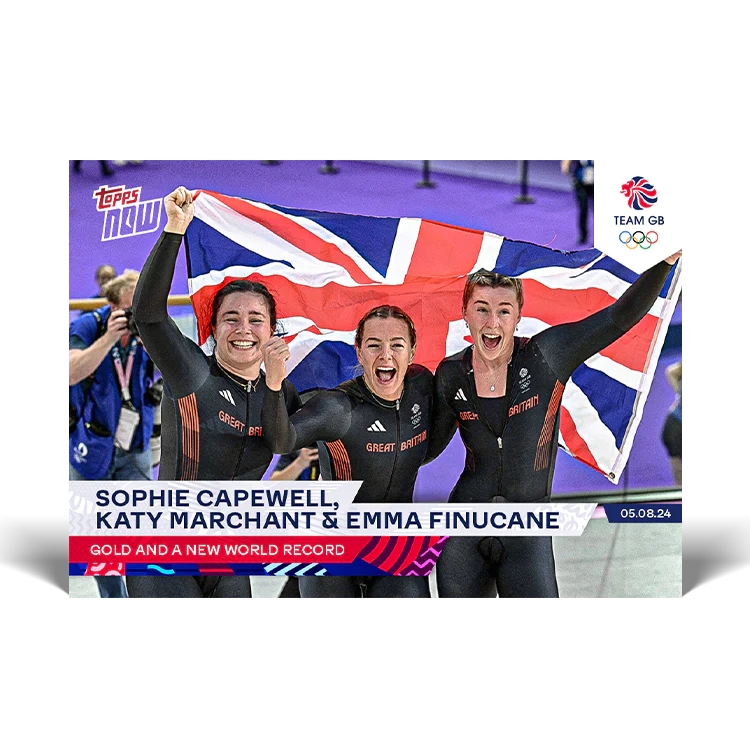 Emma Finucane, Sophie Capewell & Katy Marchant - Gold and a new world record - 2024 Team GB TOPPS NOW® Card 20