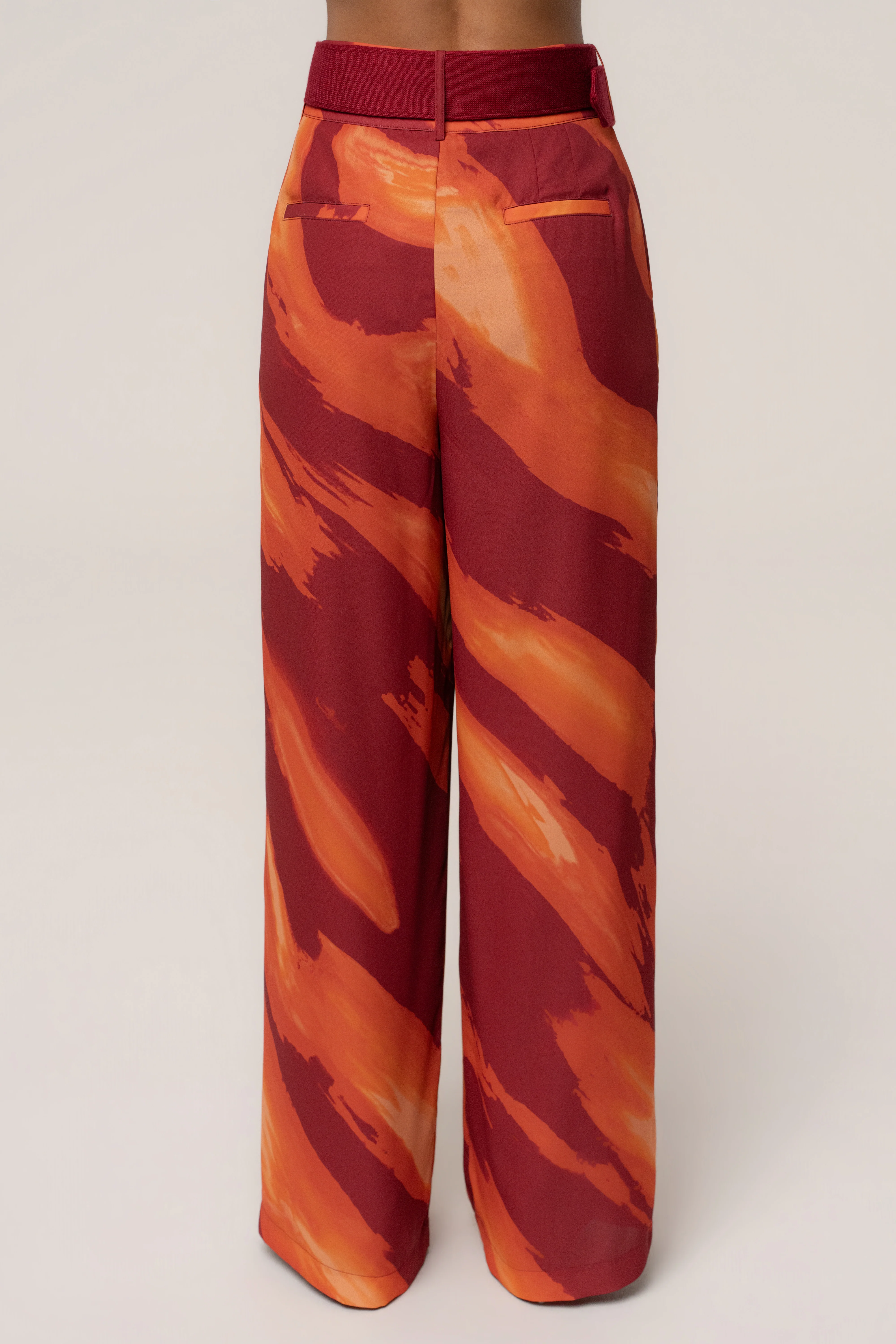 Crimson Dusk Soft Pleated Trouser