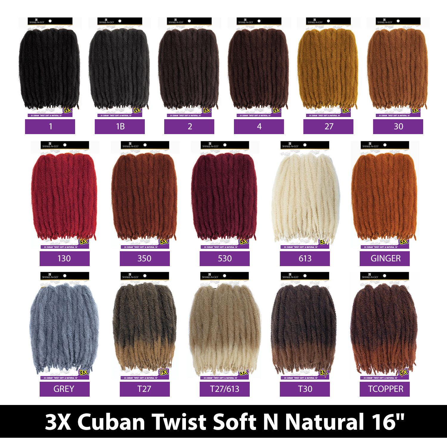 Freetress Equal Crochet Braids 3X Cuban Twist Soft N Natural 16