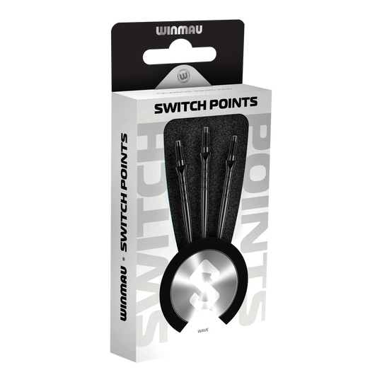 Winmau Switch Point Wave steel dart tips - black
