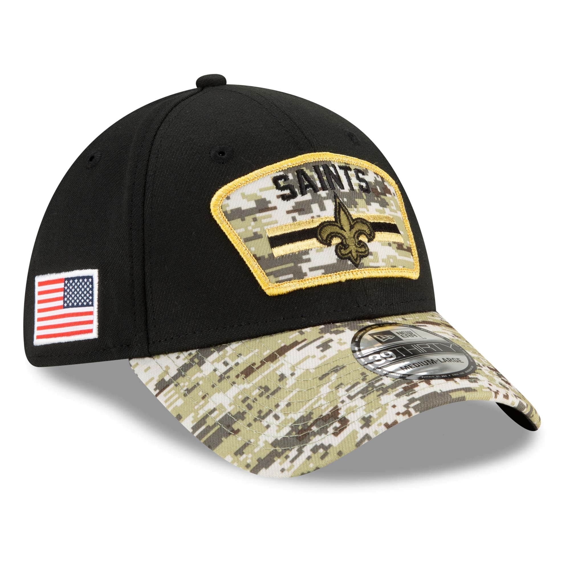 New Orleans Saints 2021 NFL On-Field Salute to Service New Era 39THIRTY Flex Fit Cap