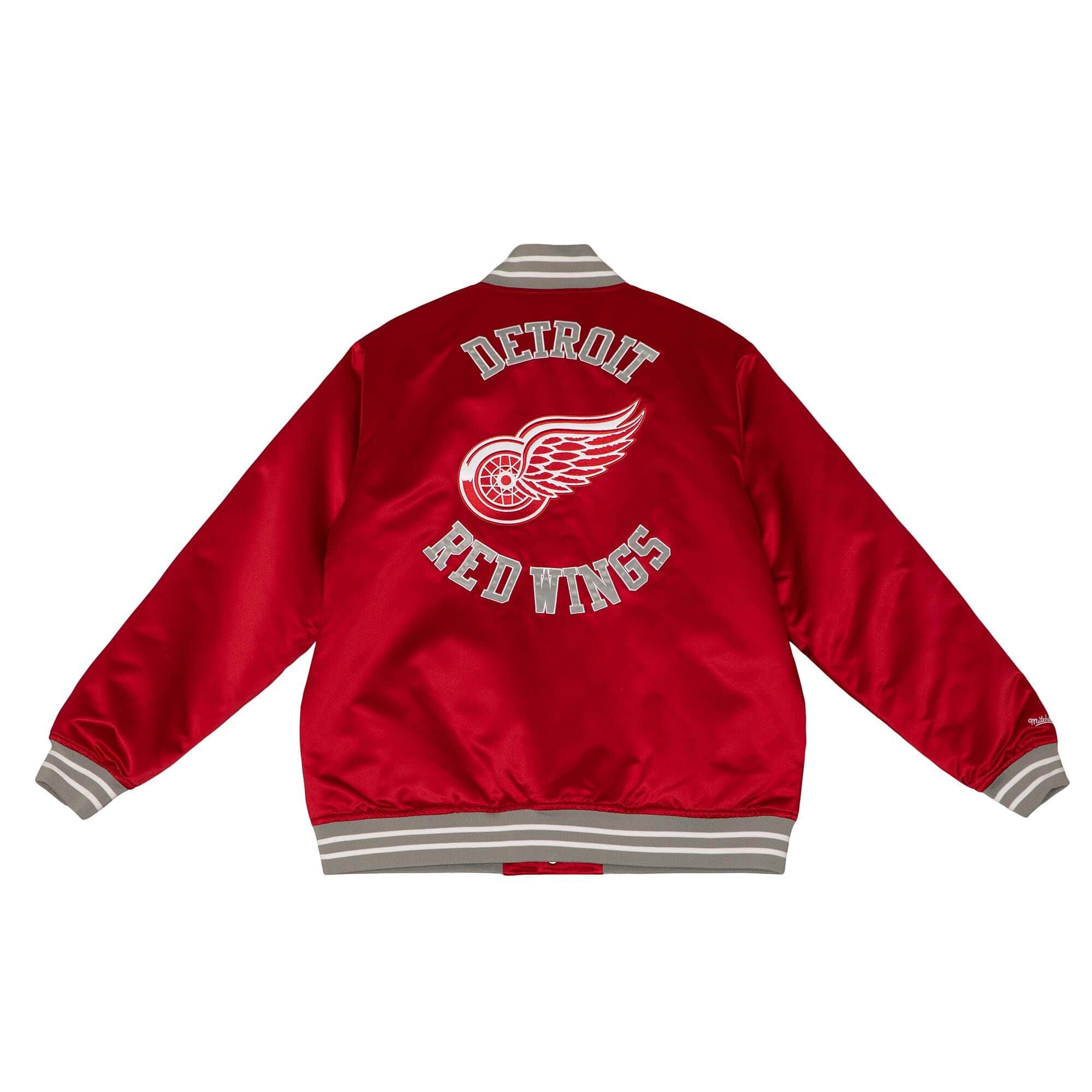 Detroit Red Wings Heavyweight Satin Mitchell & Ness NHL Jacket Red