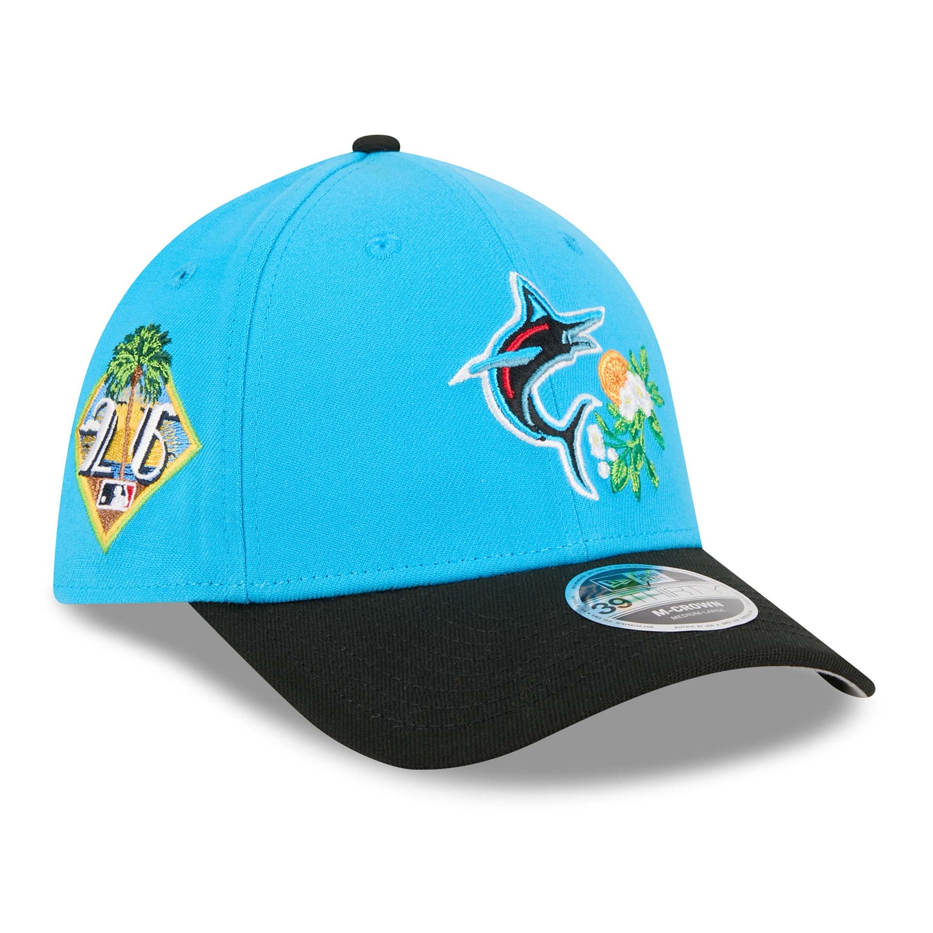 Miami Marlins 2026 MLB Spring Training 39THIRTY M-Crown Flex Cap Blue