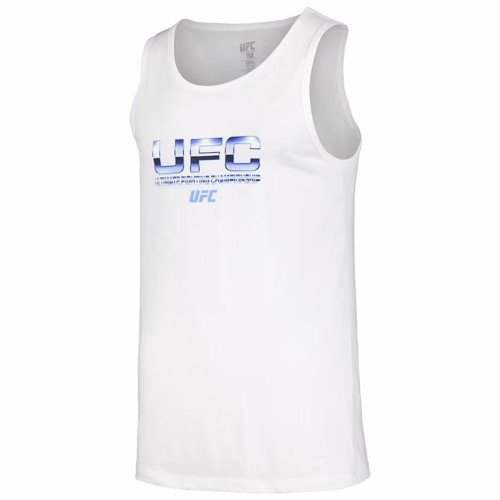 Men's UFC White Bold Chrome Tank Top