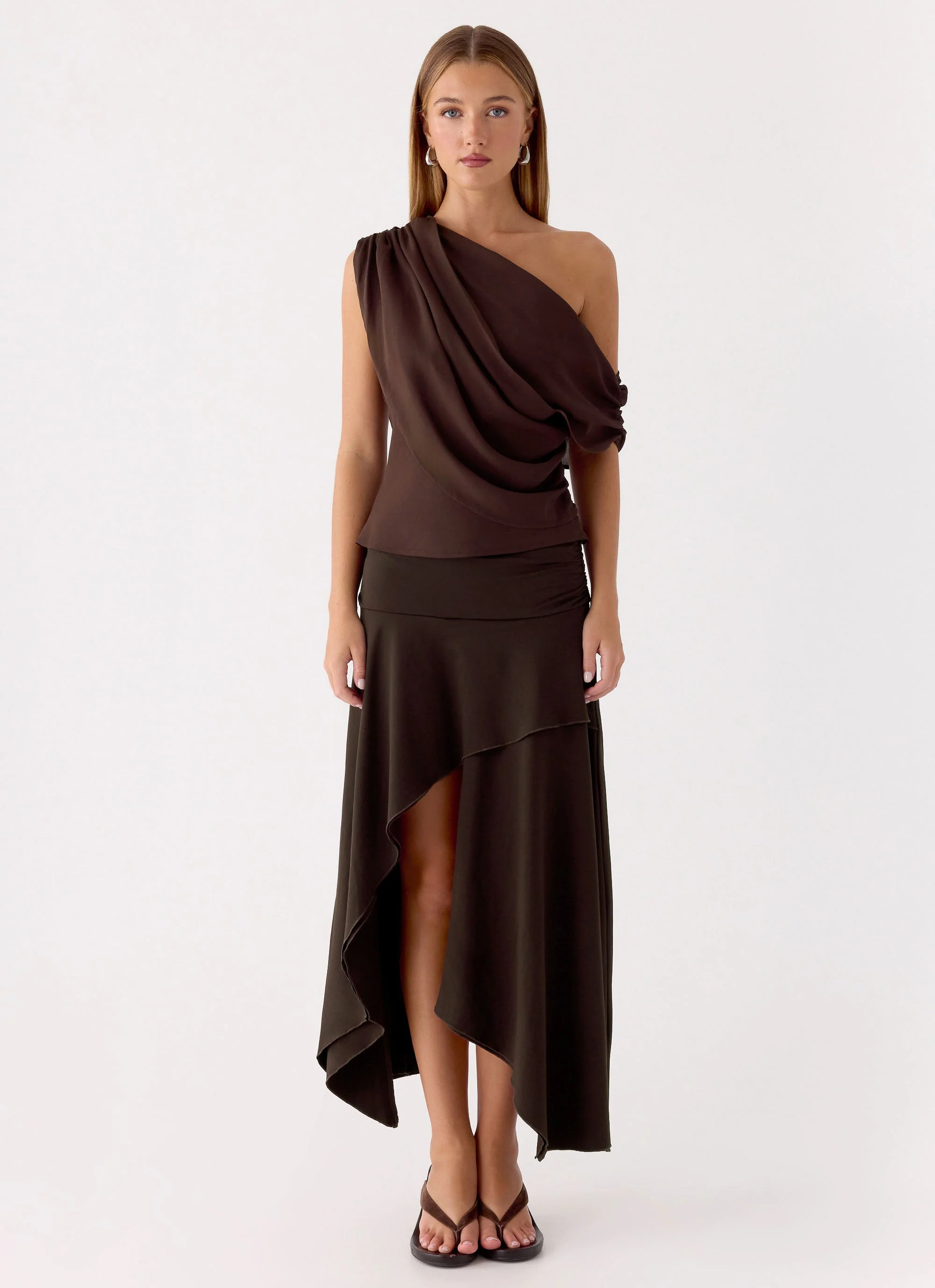 Lycia Midi Skirt - Chocolate