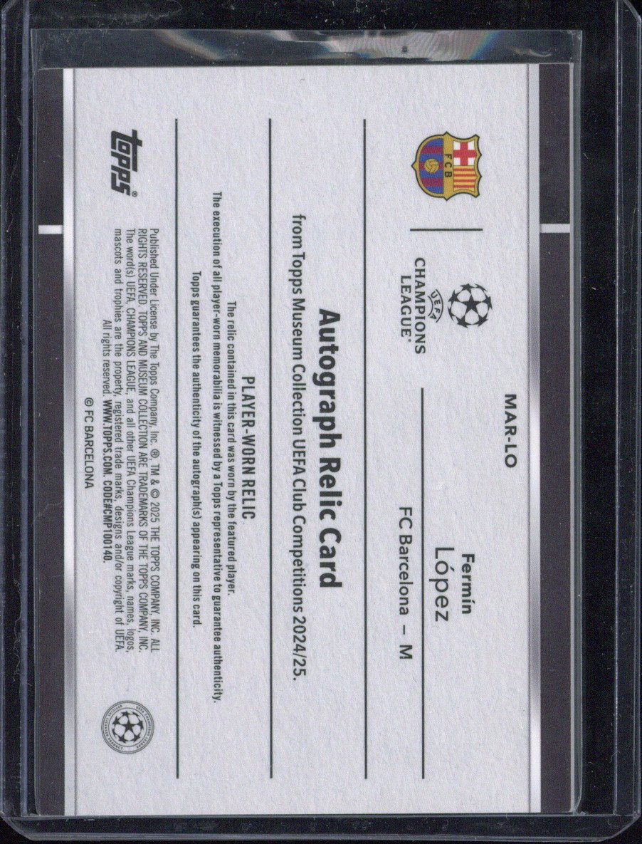 2024-25 Topps Museum UCC Fermin Lopez Autograph Relic /10 #MAR-LO