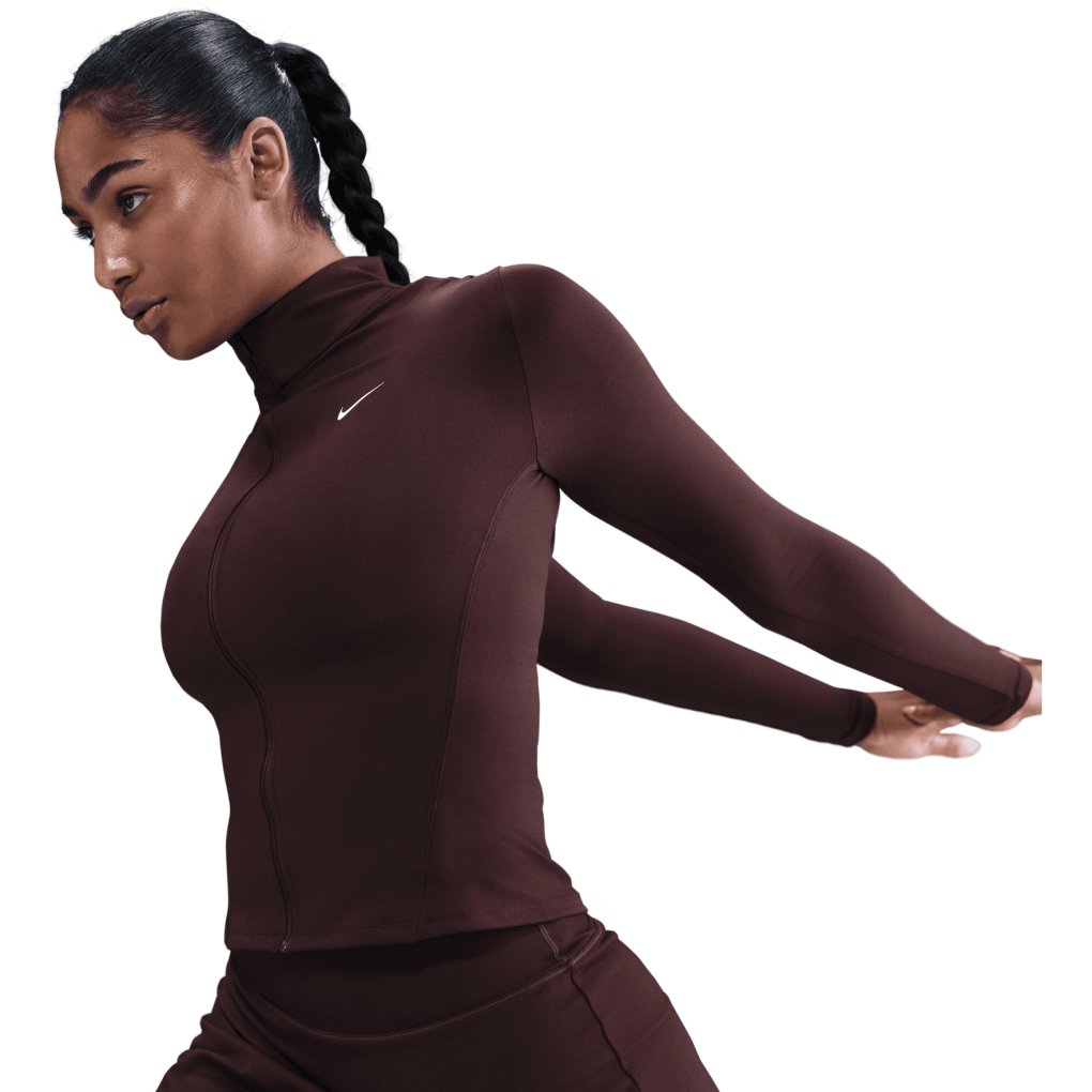 Nike One Dri-FIT Fitted Jacket Women - burgundy crush/white IM7046-652