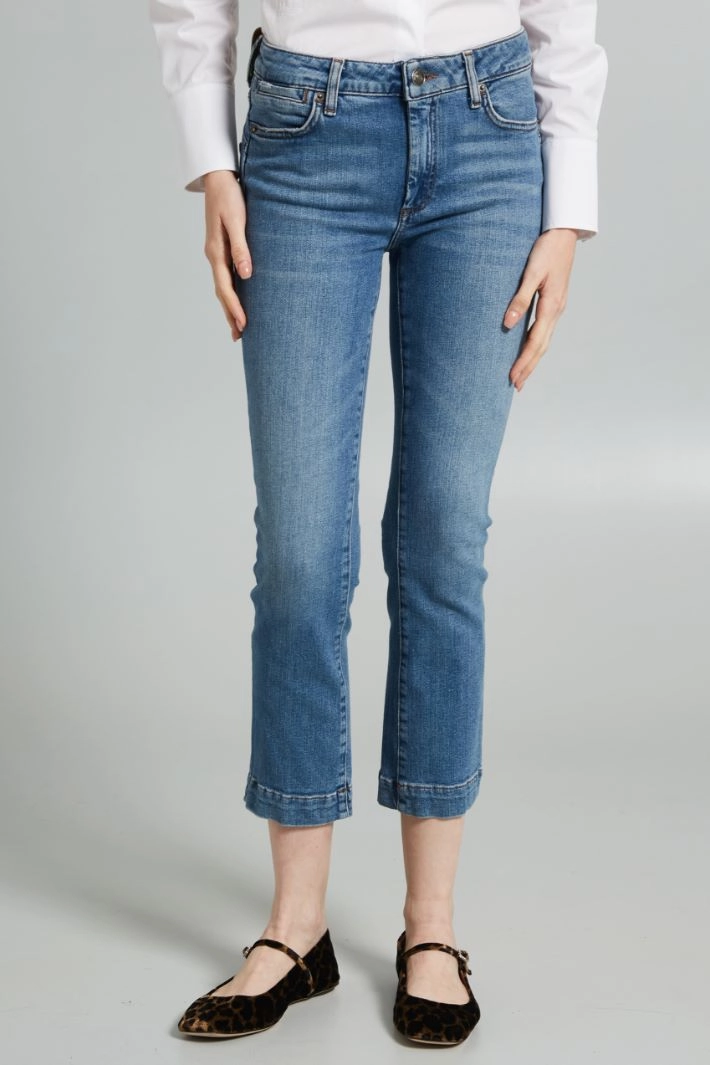 Cropped slim-fit jeans - DENIM LIGHT BLUE