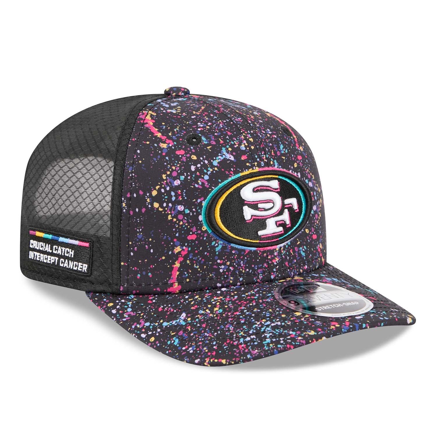 San Francisco 49ers 2025 NFL Crucial Catch 9SEVENTY Stretch-Snap Trucker Cap