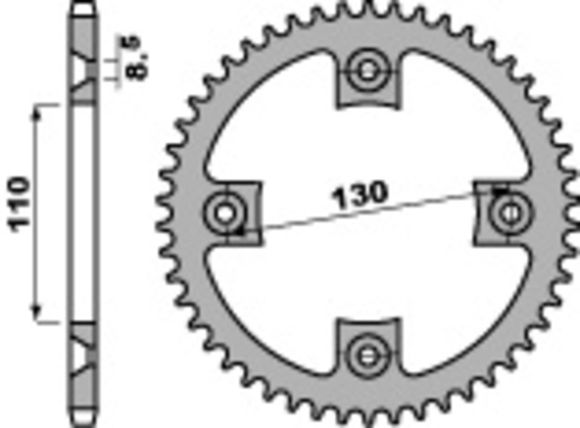PBR C45 steel standard sprocket 4306 - 420Ref: PBR01117A / 1075276001