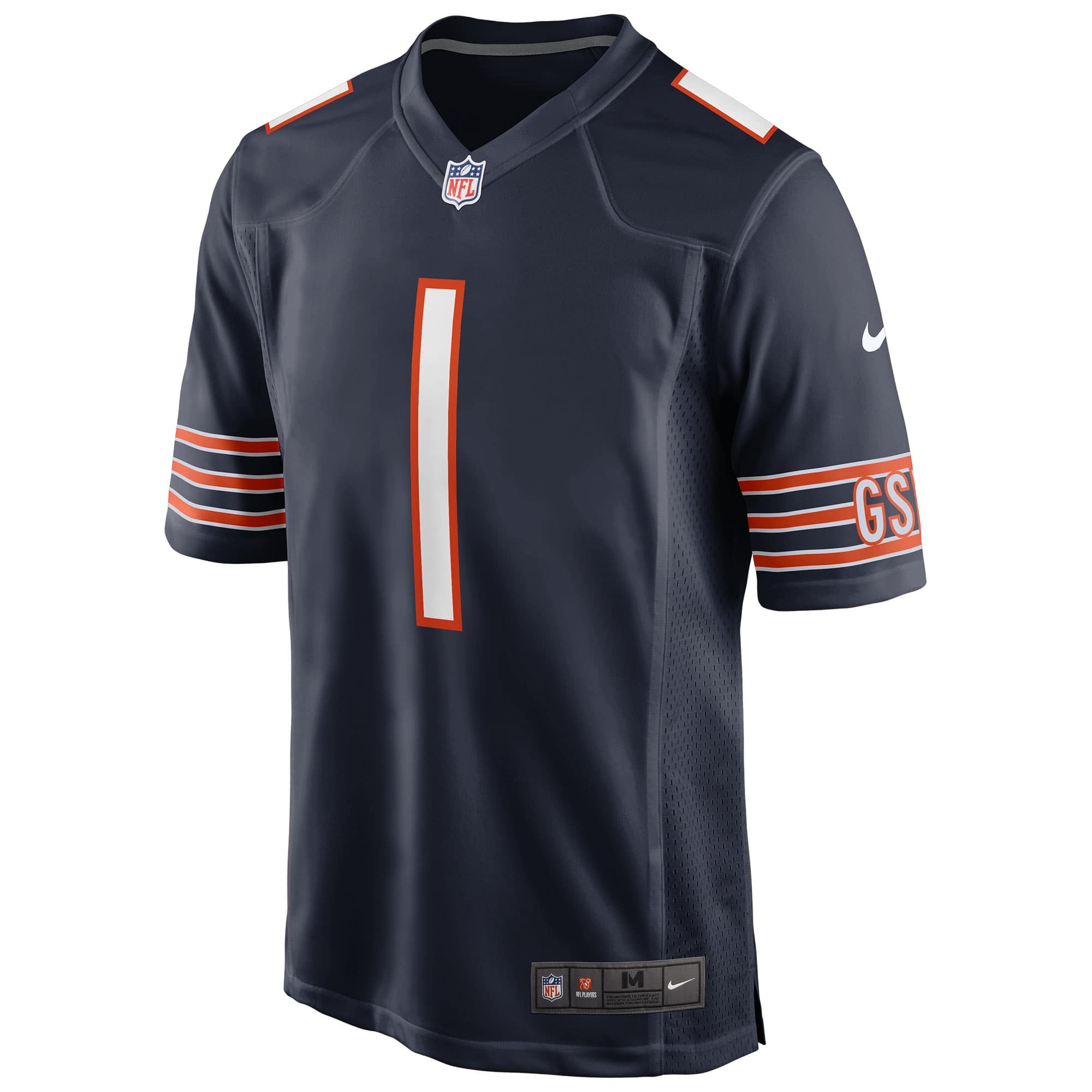 Justin Fields #1 Chicago Bears Nike Game NFL Football Jersey Navy