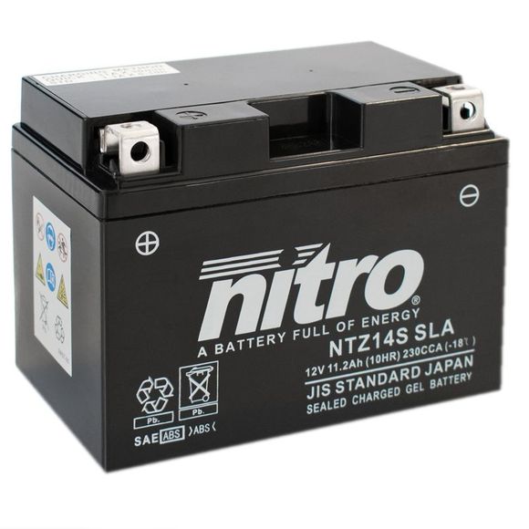 Nitro NTZ14S SLA Sealed Lead Acid Battery, Maintenance-Free/Ready to UseRef: ytz14s -n- / ntz14s sla