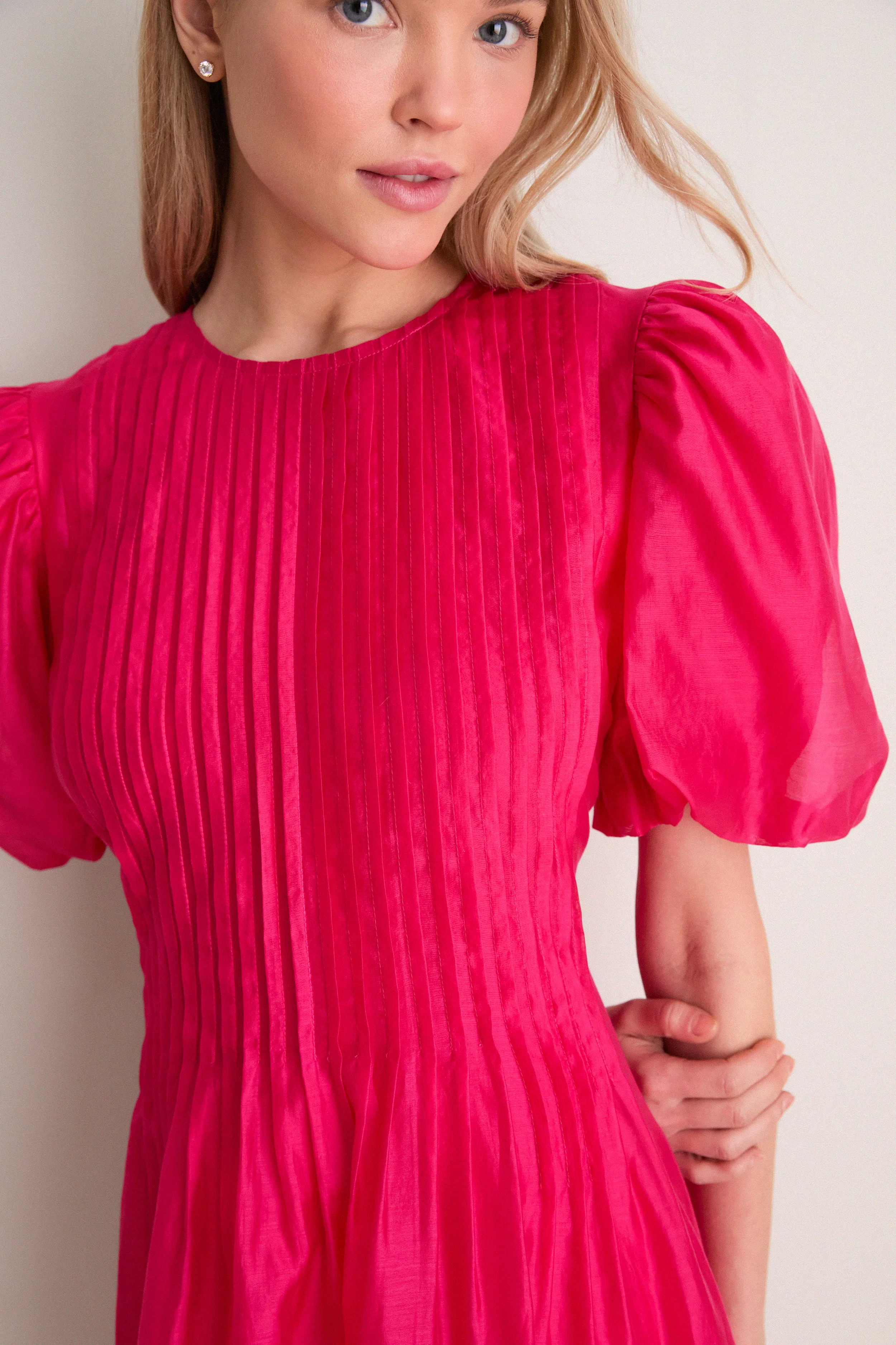 Hot Pink Mere Mini Dress