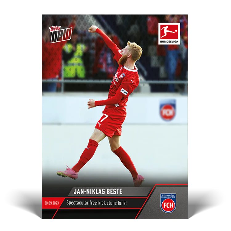 Topps UK - Jan-Niklas Beste - Spectacular free-kick stuns fans! - Bundesliga TOPPS NOW® Card #37