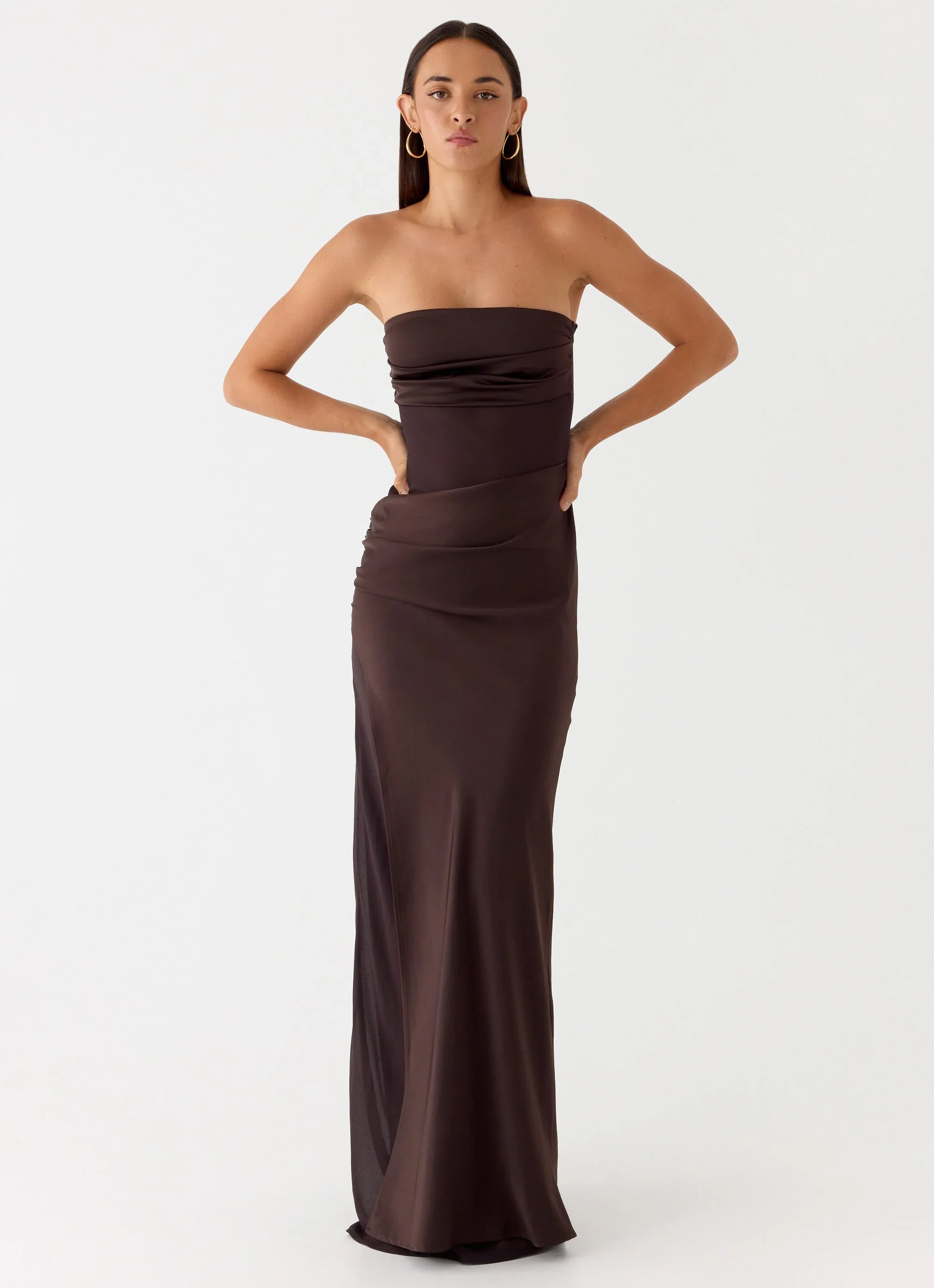 Champagne Skies Maxi Dress - Chocolate