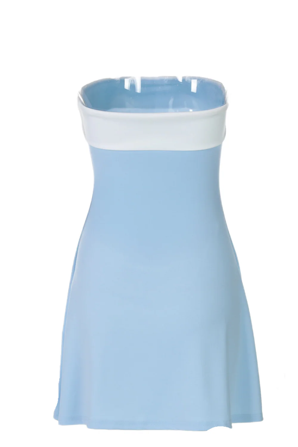 Strapless Blue and White A-line Short Dress