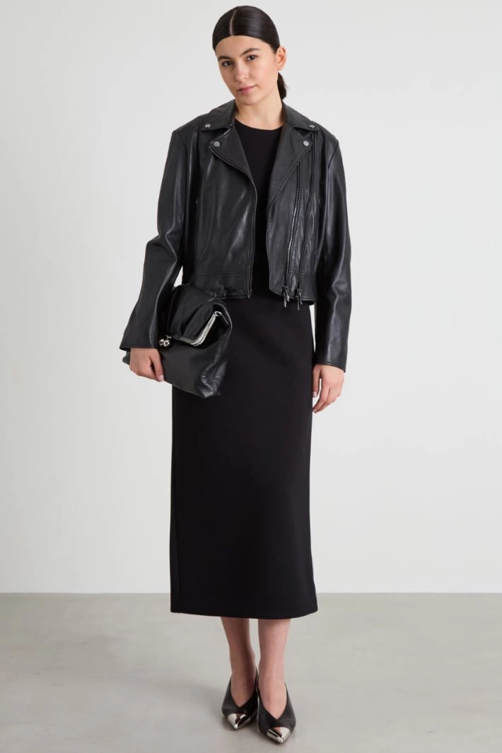 Compact jersey skirt - BLACK