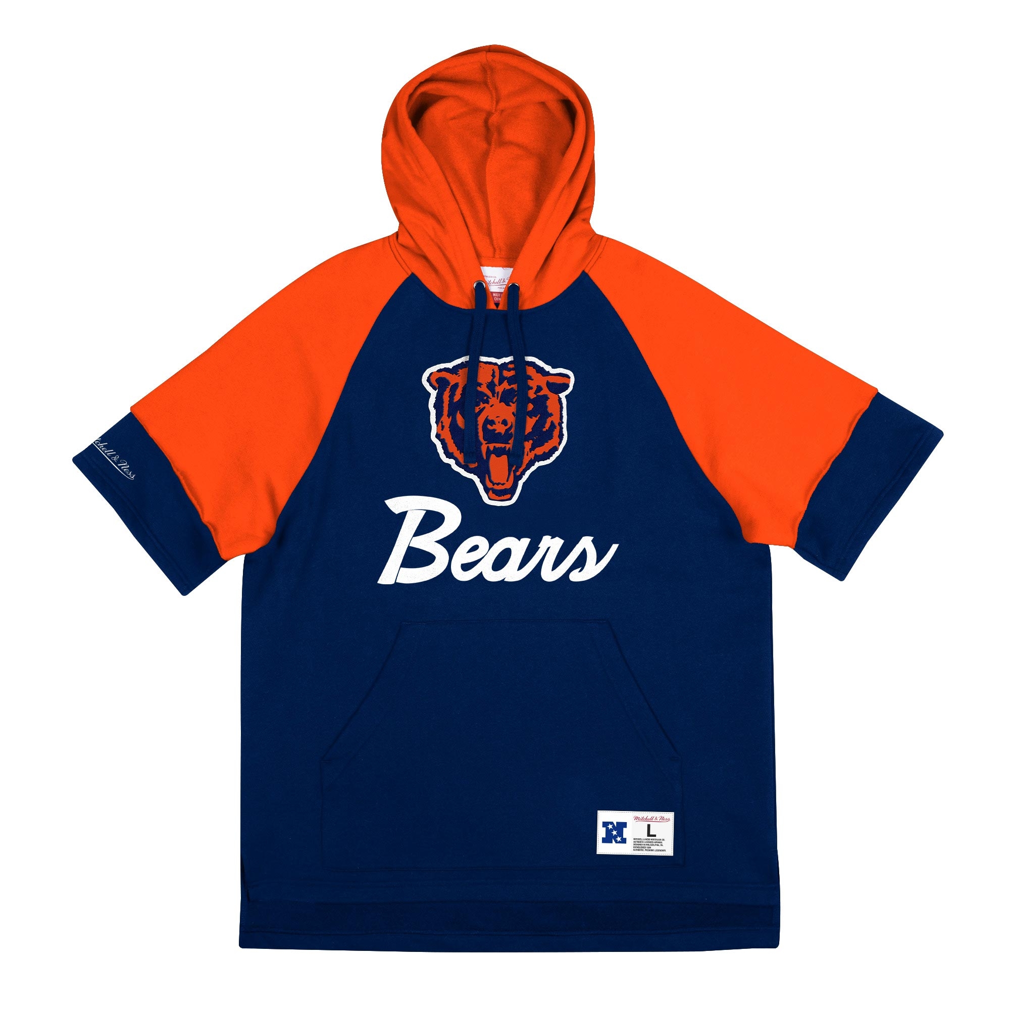 Chicago Bears Mitchell & Ness Cut Sleeves Fleece Short Sleeve NFL Hoodie