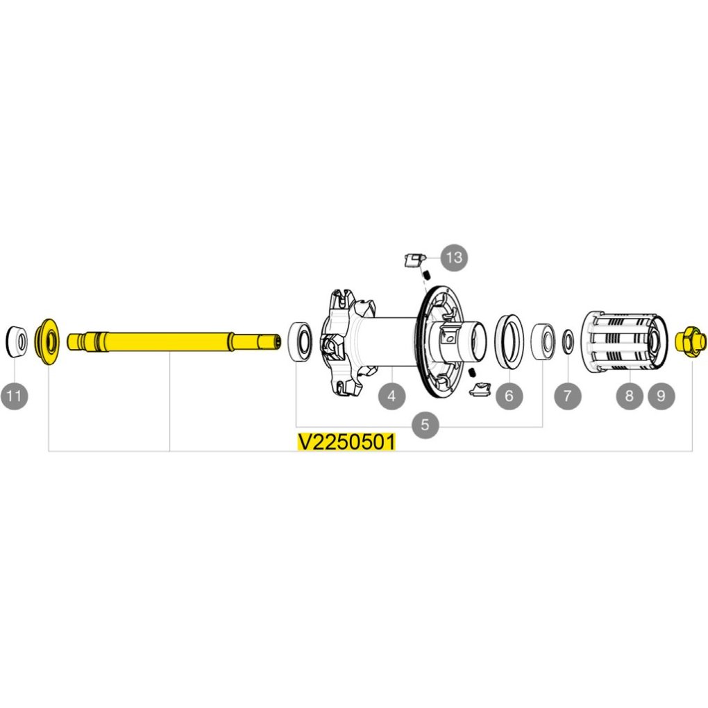 Mavic Rear Wheel Axle for Ksyrium Elite/Pro/SLE - V2250501