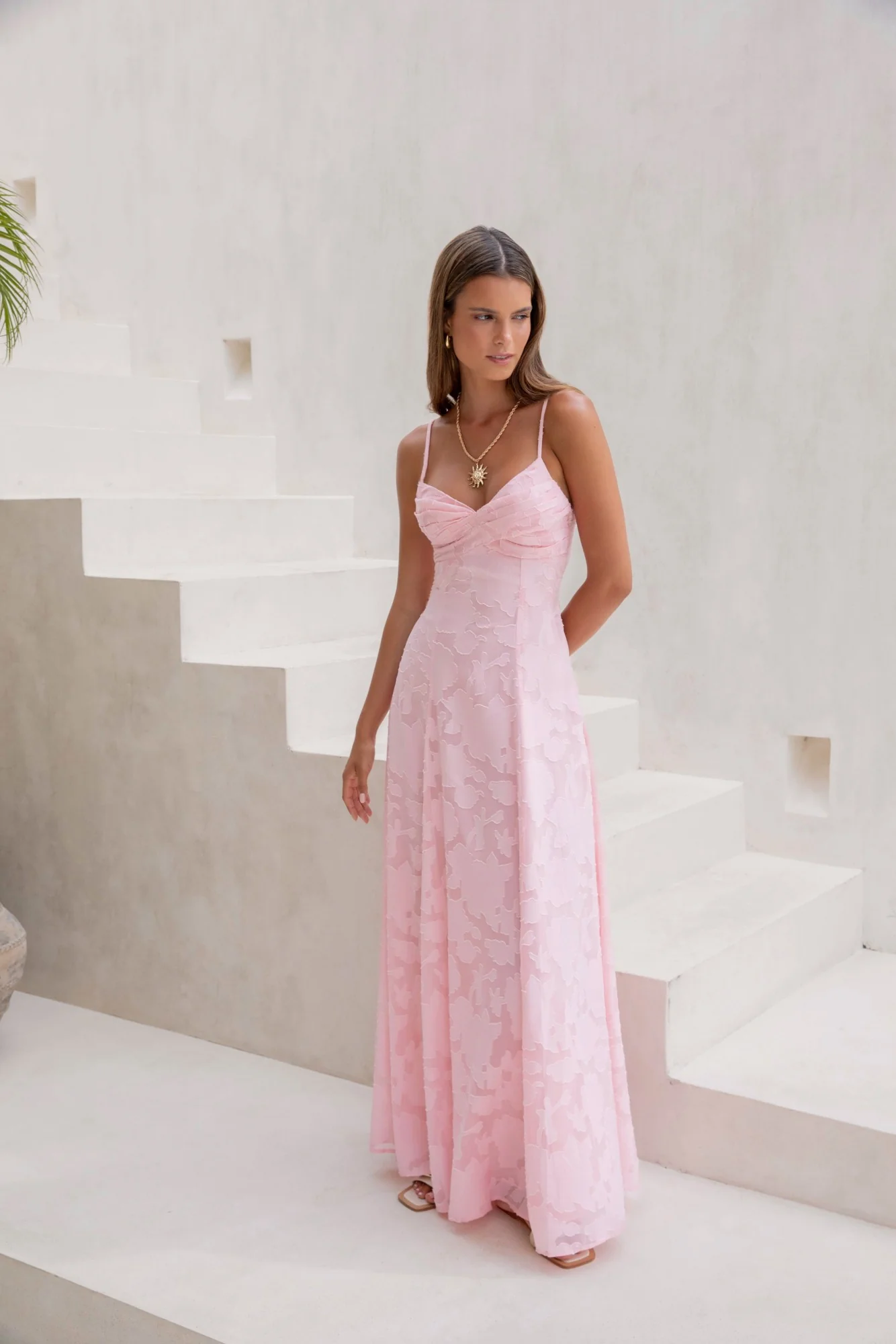 Lost In The Skies Maxi Dress Pink