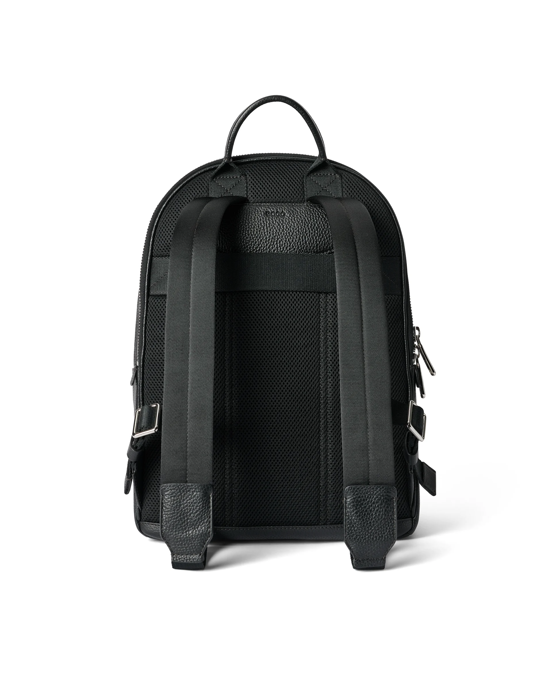 ECCO Round Pack Rucksack aus Leder Schwarz 43X30X17 cm