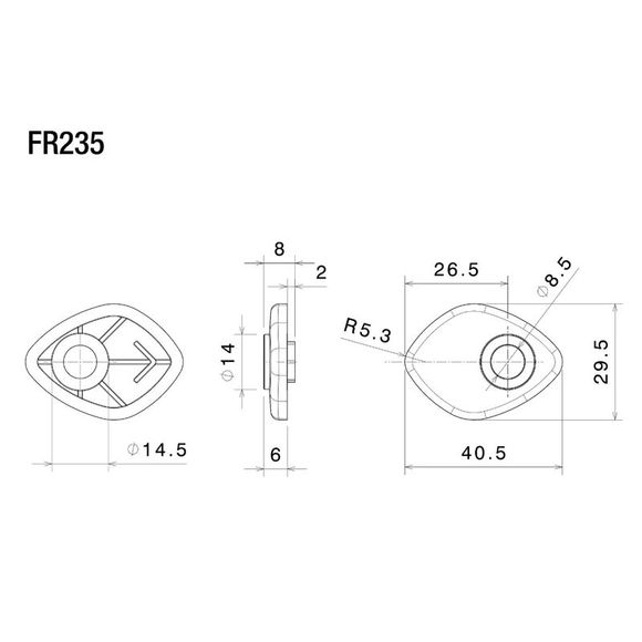 Support Clignotant Rizoma avant - NoirRef : RZ0653 / FR235B