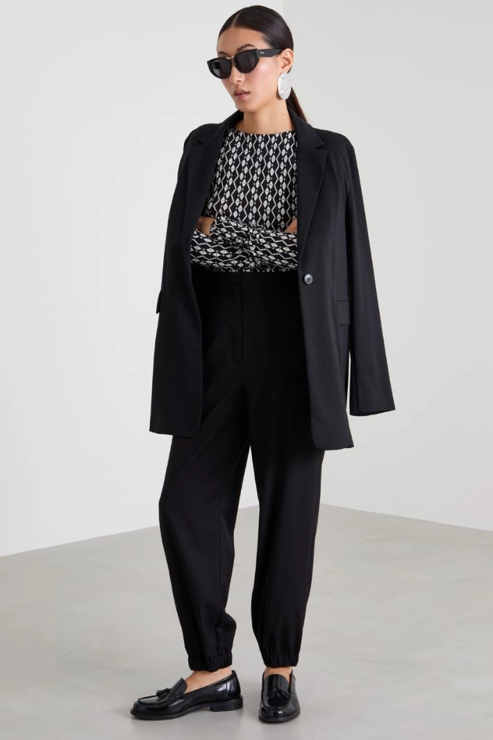 T-shirt with ruching - BLACK