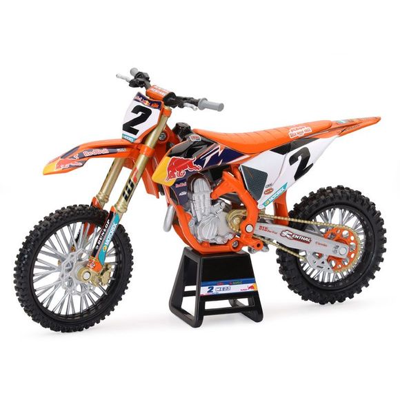 Miniature newray motorcycle ktm 450 sx-f red bull cooper webb - scale 1/12° - orange / blackRef: NRY0043 / 58353