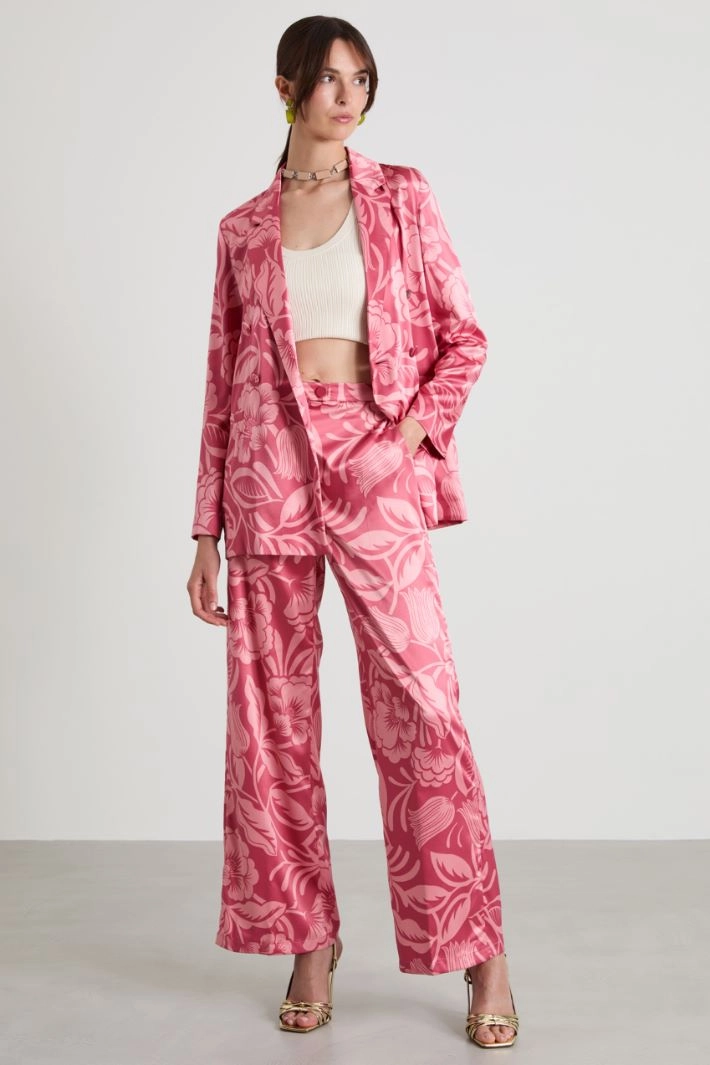 Blazer de satén deconstruido - PINK