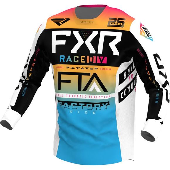 FXR PODIUM GLADIATOR TANGERINE/RASPBERRY/BLACK/WHITE 2022 cross jersey - BlackRef: FXR0151
