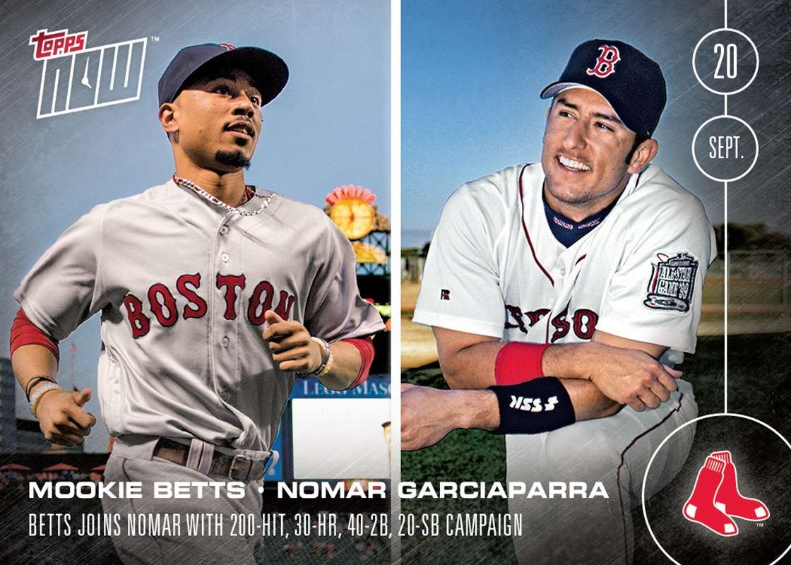 Mookie Betts 9/20/16 - TOPPS NOW® 483 - Print Run: 562