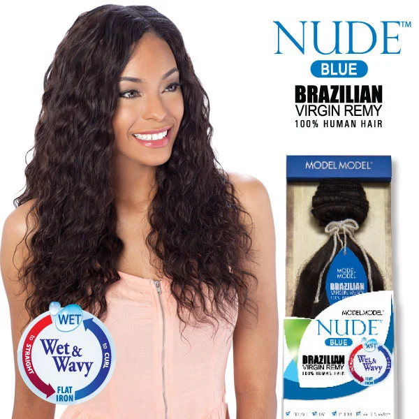 Model Model Nude Blue Virgin Remy 100% Human Hair Weaves - BRAZILIAN LOOSE DEEP WAVE 16