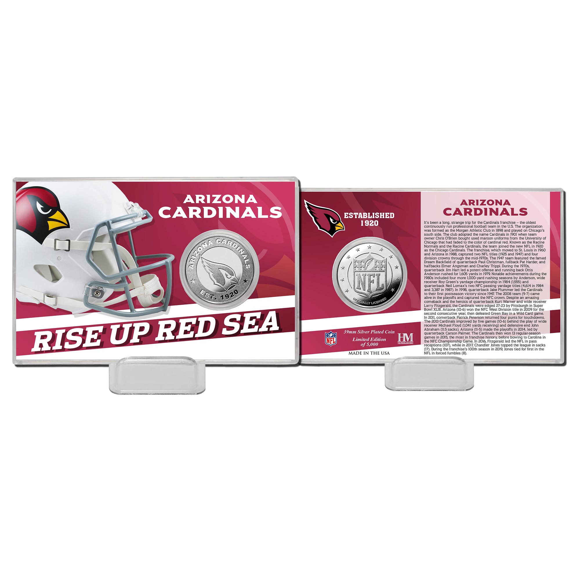 Arizona Cardinals Team History Highland Mint Silver Coin Card