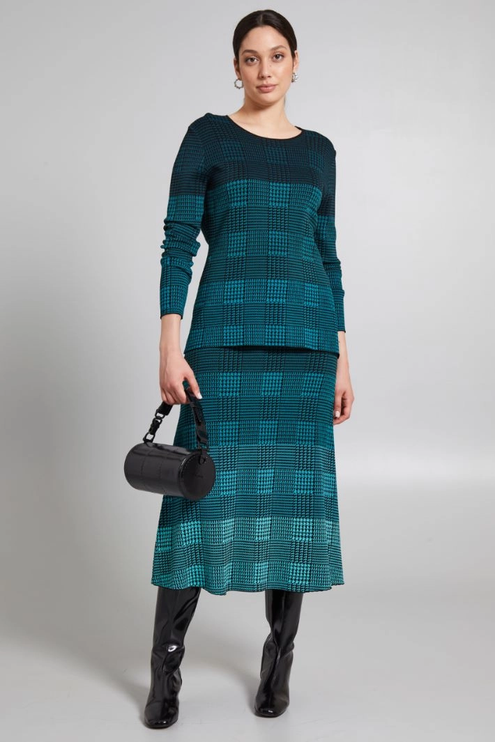 Slim-fit jacquard sweater - GREEN BLACK