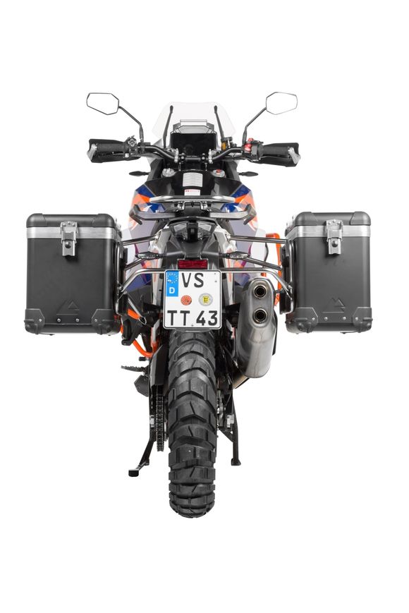 Touratech ZEGA Pro 38/45 suitcase - Gray support included - Black anodizedRef: Trt01025A / 01-373-5737-0