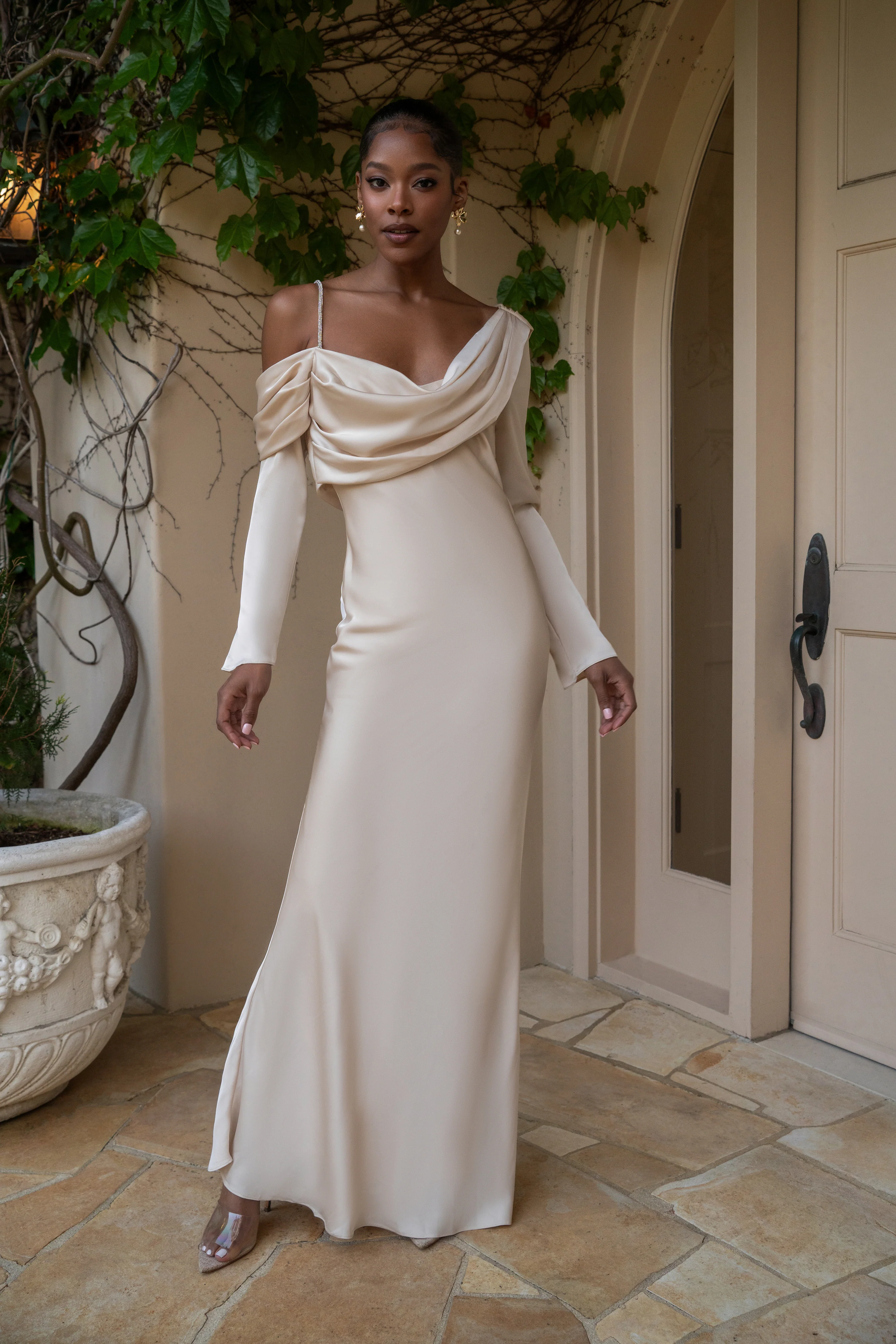 Champagne One And Only Satin Dress