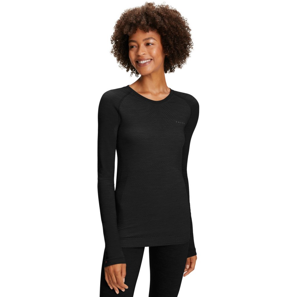 Falke Wool-Tech Light Crew Neck Longsleeve Shirt Women - black 3000