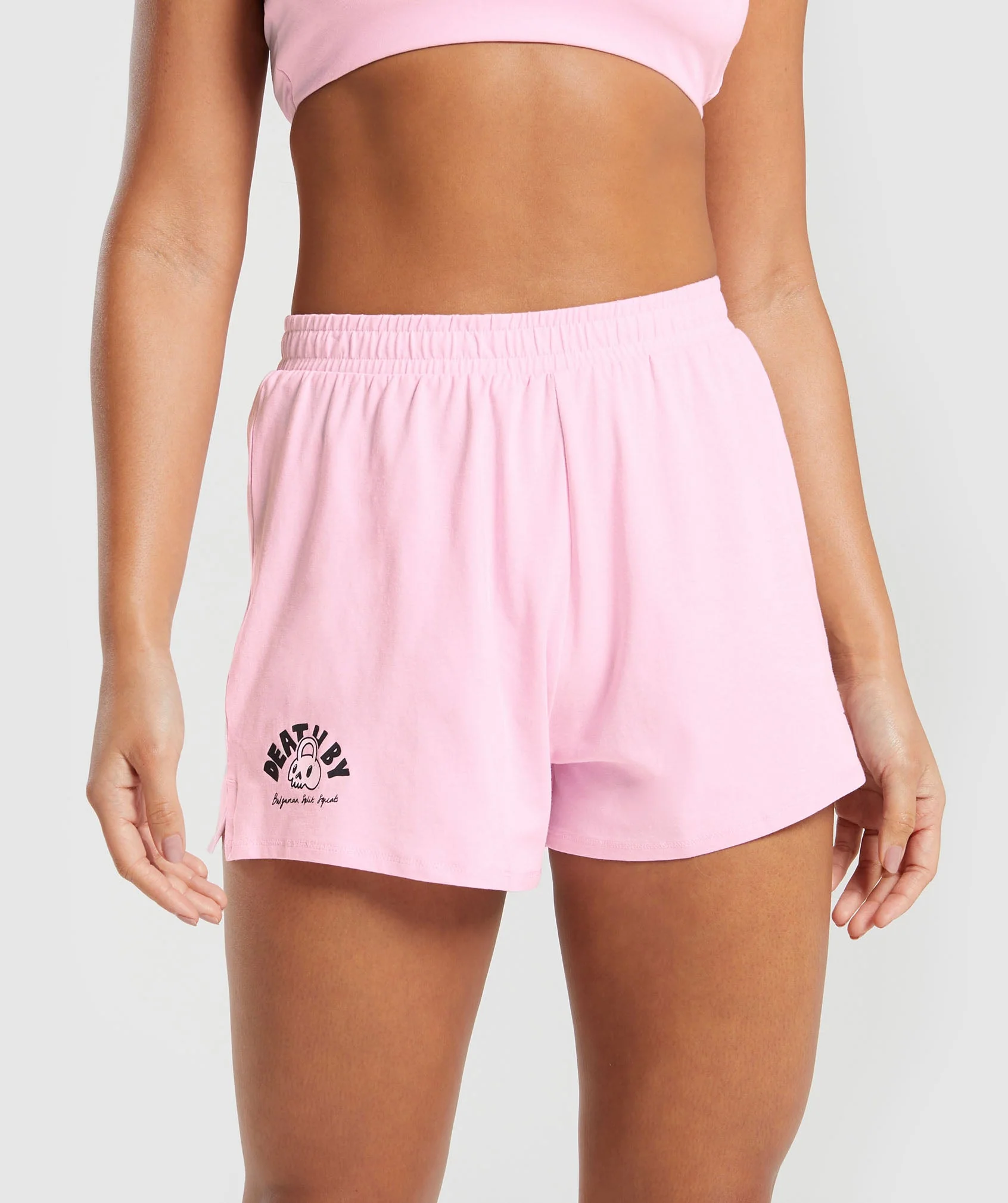 Cotton Graphic Shorts Dolly Pink