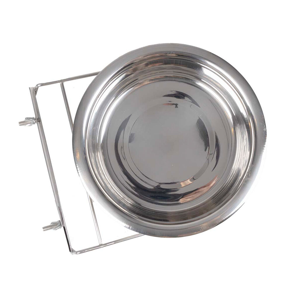 Duvoplus Bird Feeding Bowl in Inox + 2 Screws - XL