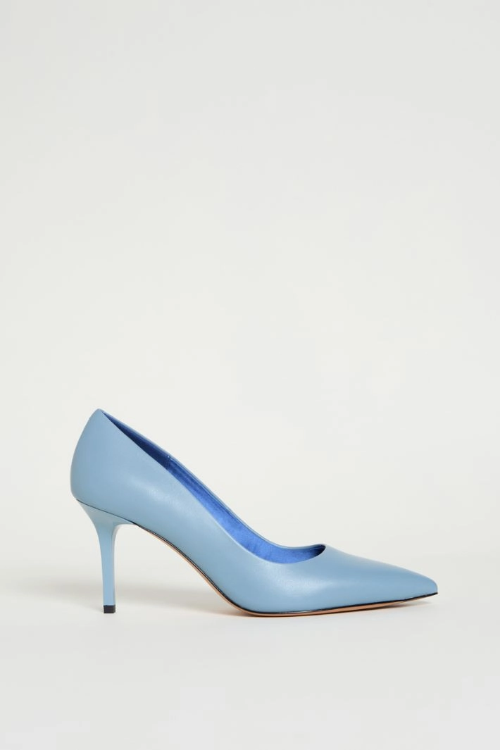 Leather pumps - LIGHT BLUE