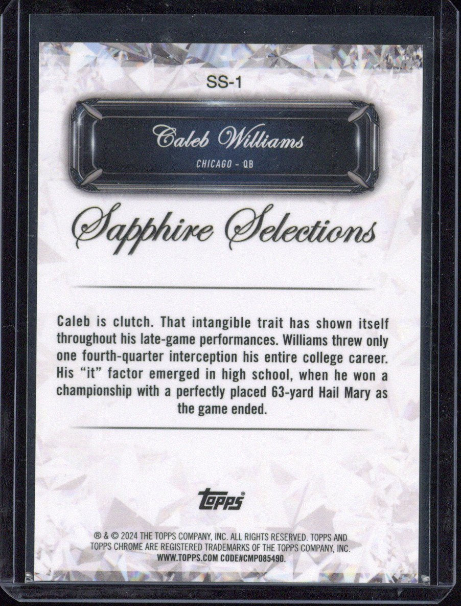 2024 Topps Chrome Sapphire Caleb Williams RC Sapphire Selections #SS-1